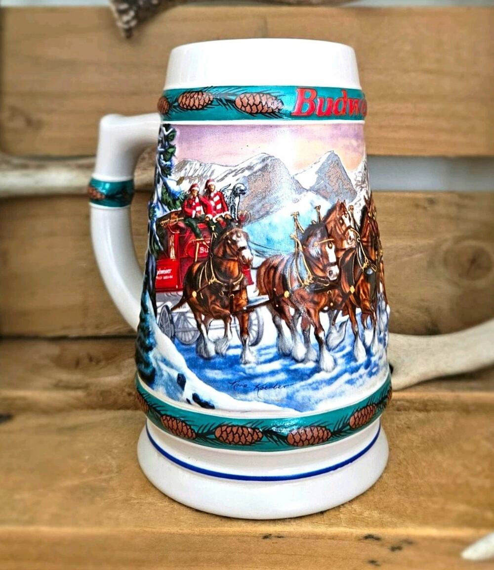 Budweiser 1993 Holiday Stein Collection Special Delivery Beer Stein Breweriana